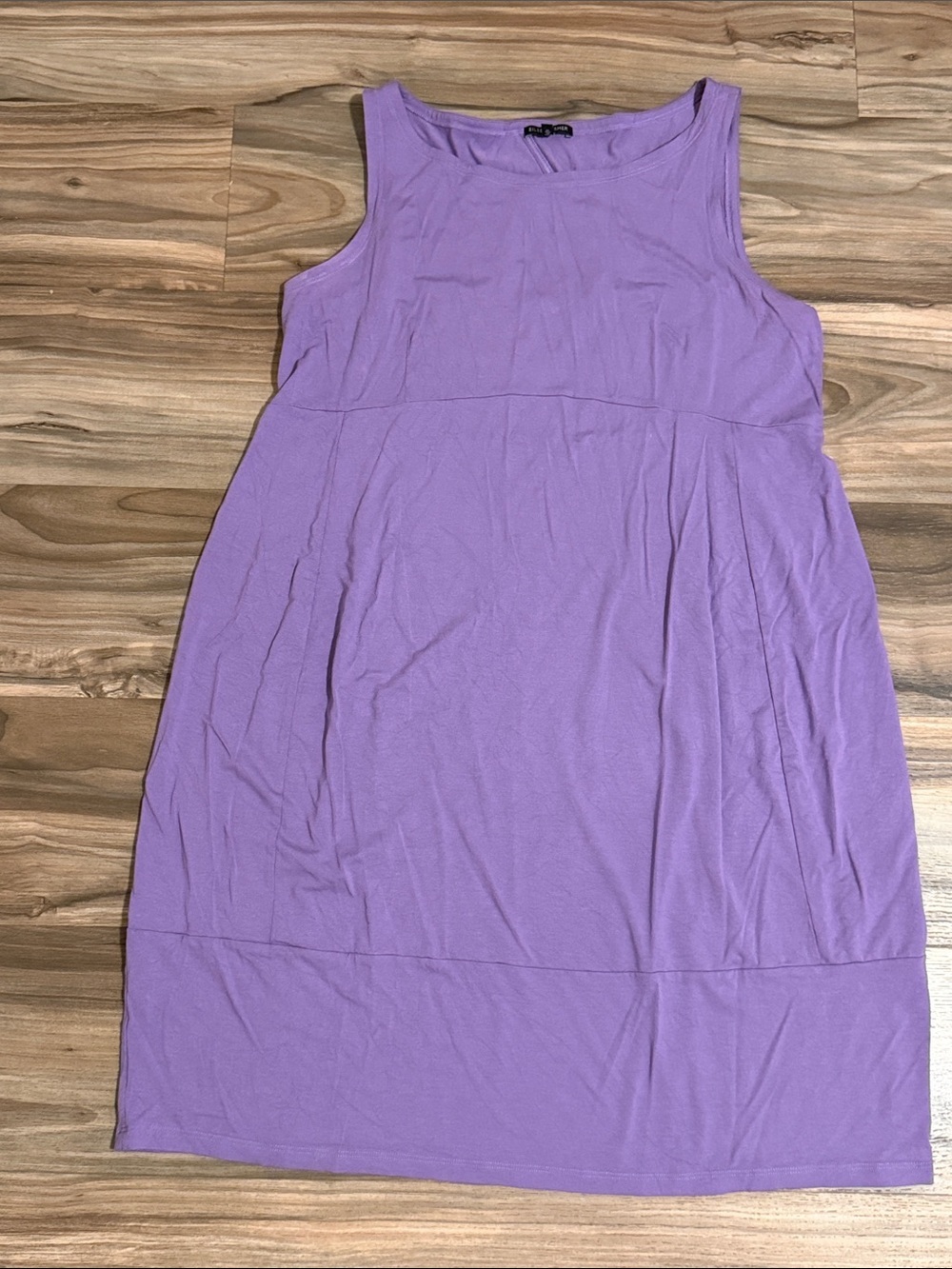 EILEEN FISHER Women’s Sz. XL Sleeveless Dress Purple Midi Back Cutout Classic